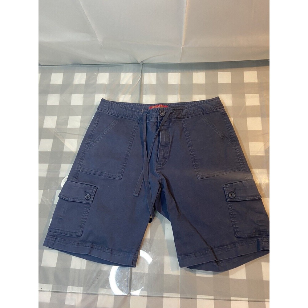 River and Rose Outdoors Womens Sz M Hiking Shorts Blue Cargo Drawstring Button